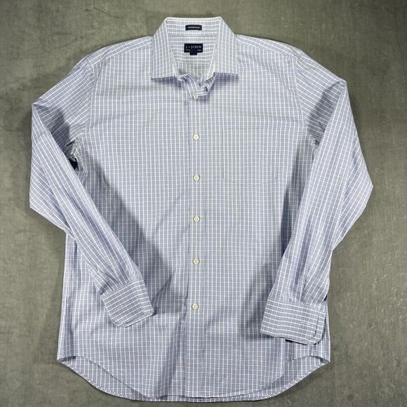 J.Crew Men’s Thompson Blue Plaid Button Down Shirt Size Large - Picture 1 of 7